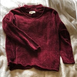No Comment red choker collar sweater